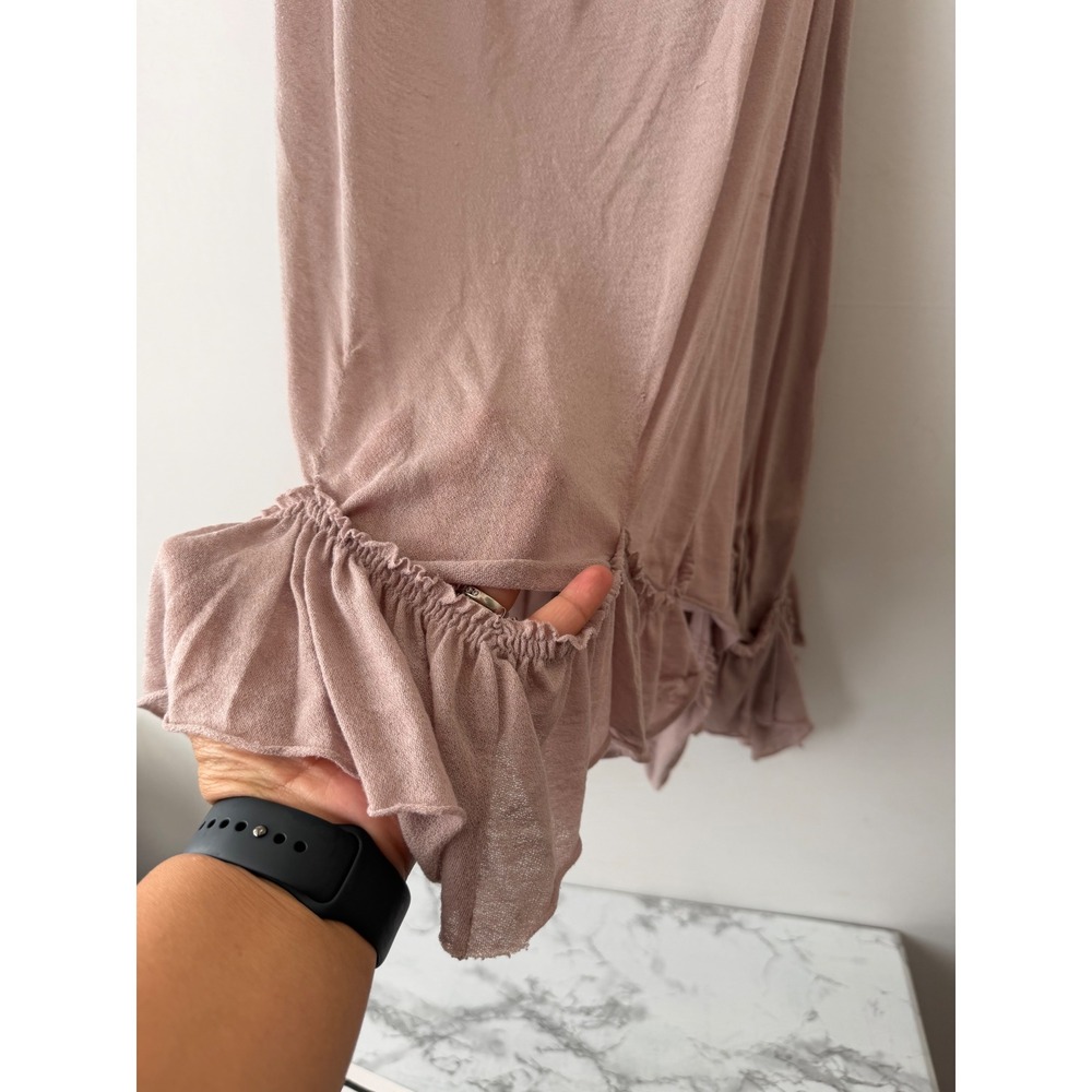 Free People Tank Top Boho Ruffle Racerback Mauve Pink Size XS - Picture 3 of 5